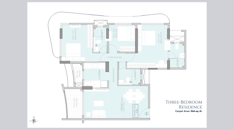 Mittal-Urna-71P-Floor-Plan-3-BHK